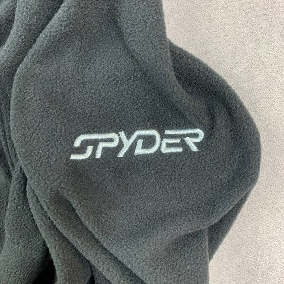 Vintage Spyder Mens Sweater Medium Black Fleece 1/4 Zip Long Sleeve Lightweight - Picture 10 of 10